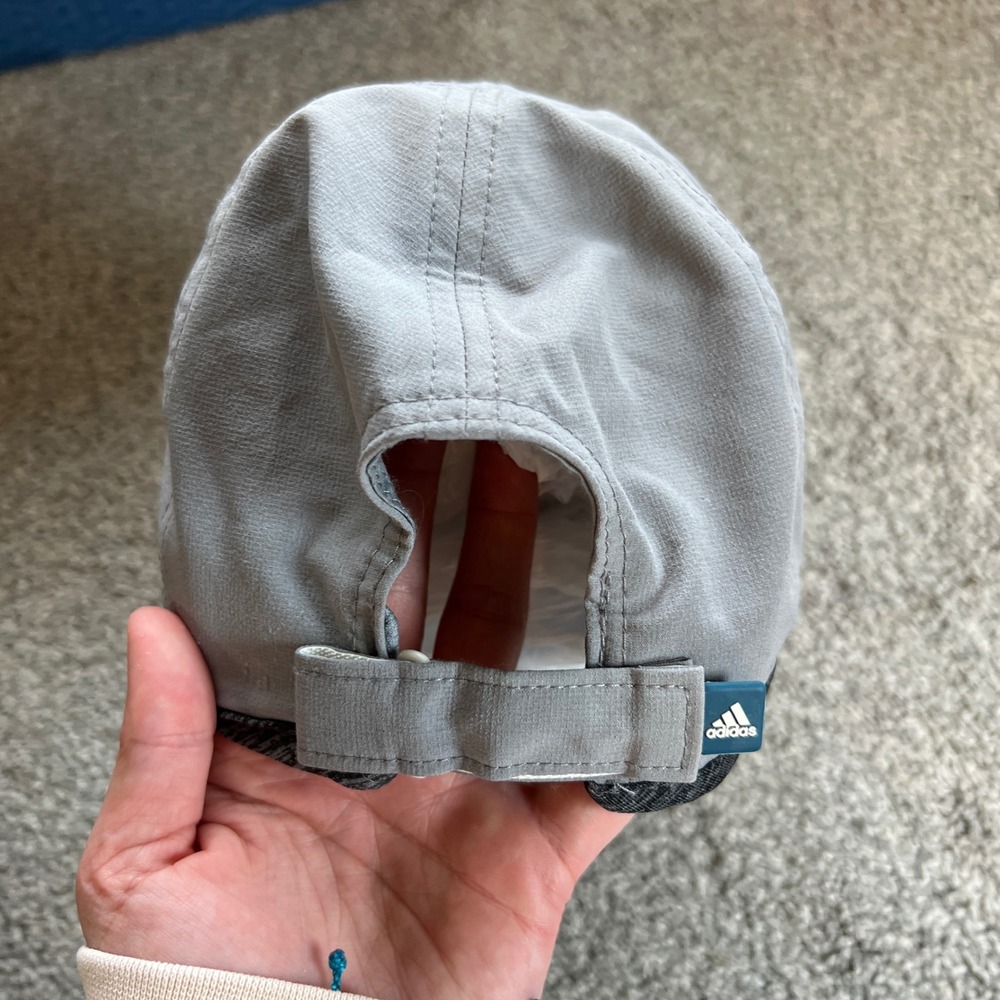 Adidas Adizero Running Hat Womens Grey Teal Adjustable Performance Cap athletic - Picture 3 of 12